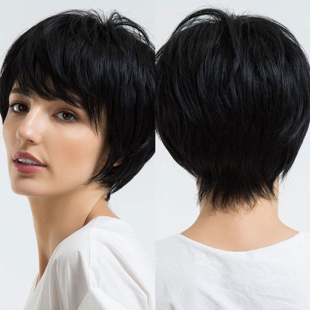 Peruca Curta Front Lace Wigs Realista