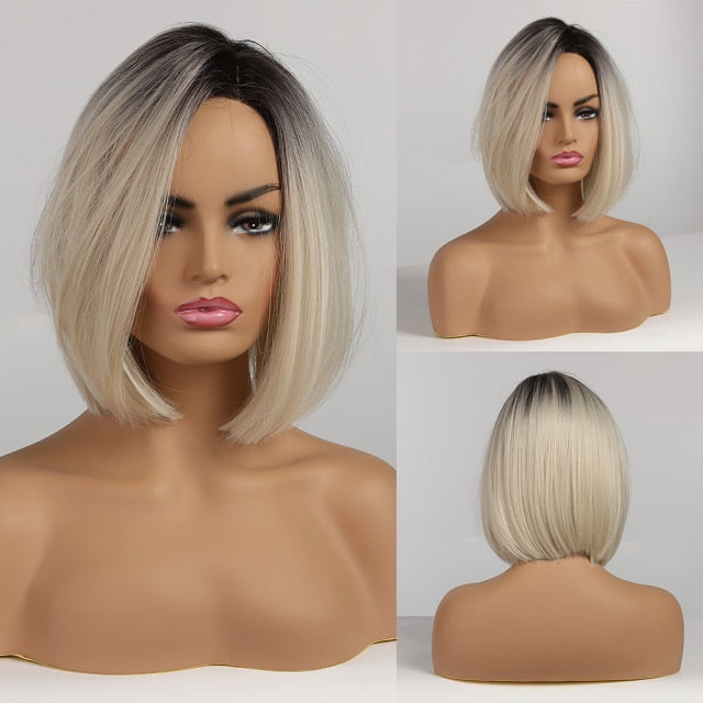 Peruca Curta Front Lace Wigs Realista