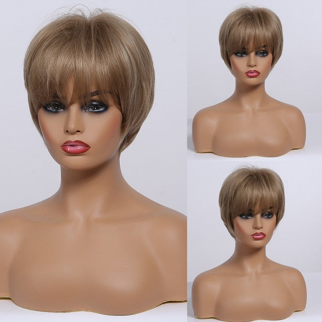 Peruca Curta Front Lace Wigs Realista