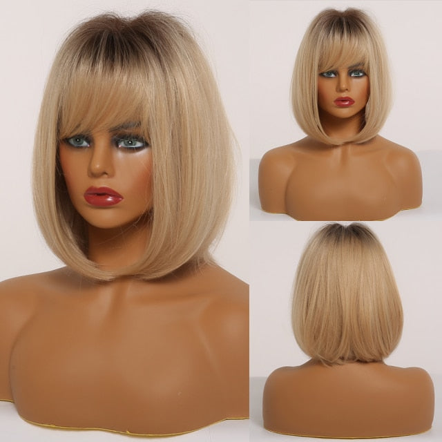 Peruca Curta Front Lace Wigs Realista