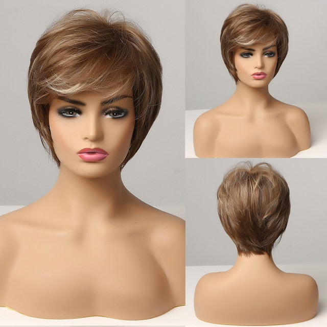 Peruca Curta Front Lace Wigs Realista