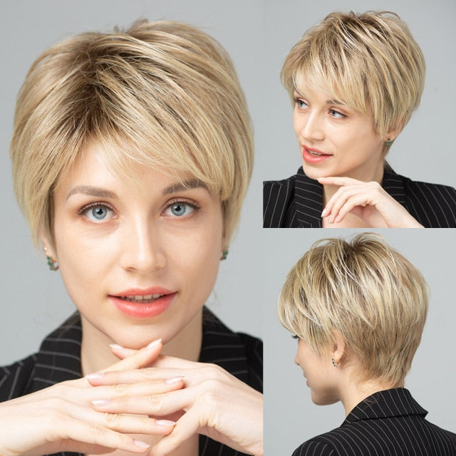 Peruca Curta Front Lace Wigs Realista