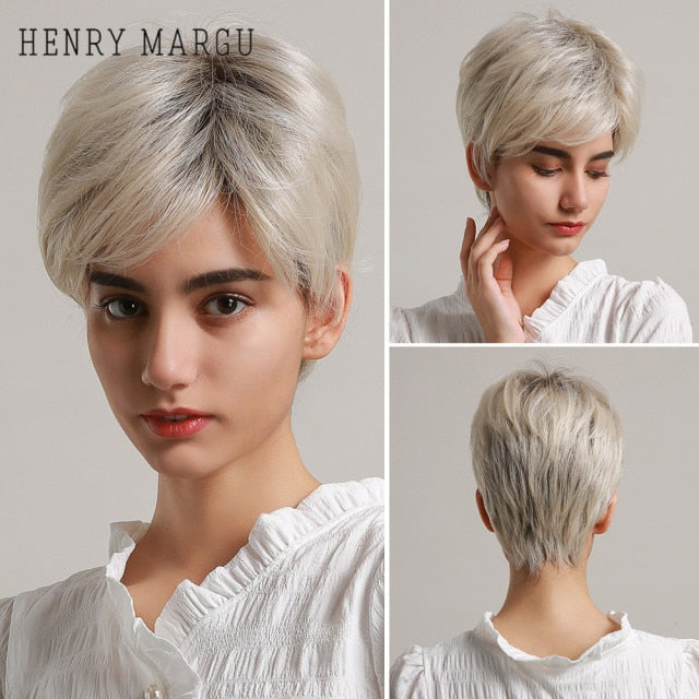 Peruca Curta Front Lace Wigs Realista