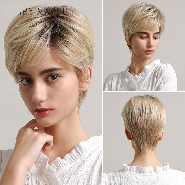 Peruca Curta Front Lace Wigs Realista