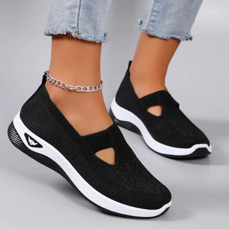 Tênis Ortopédico Feminino Para Caminhada Preto / 34 028